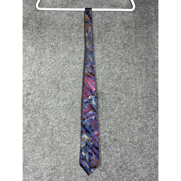 Oscar De La Renta‎ Studio Abstract Car Print Mens Pointed Neck Tie Made In USA - Picture 1 of 11